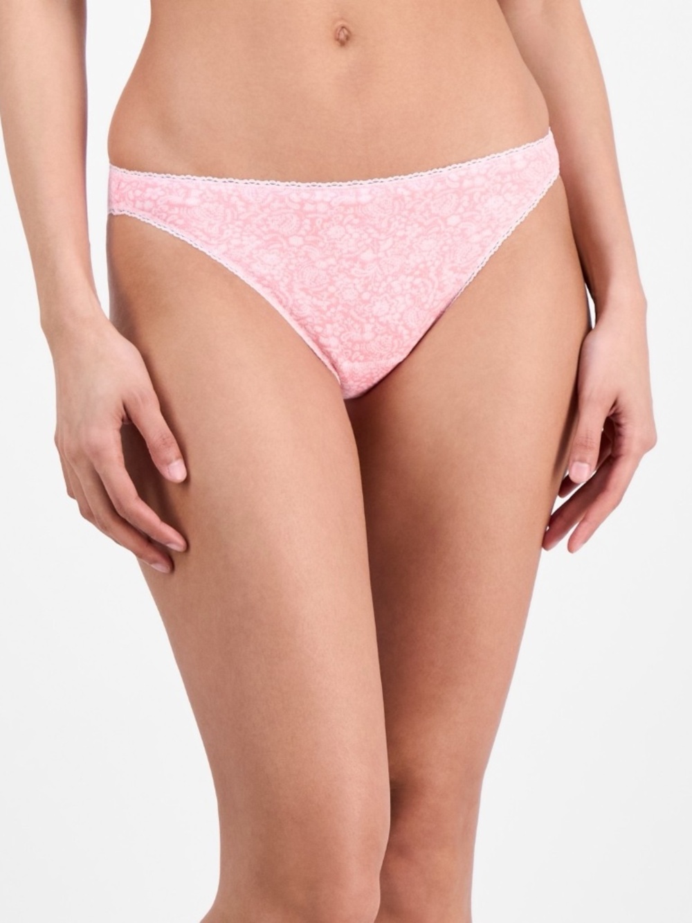 Charter Club Women's Everyday Cotton Bikini Underwear | Nant Paisley Pink | XXL